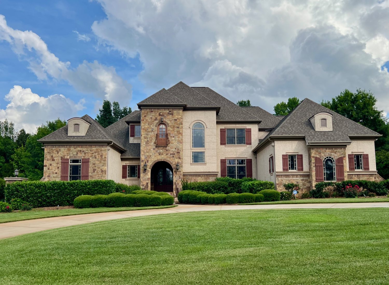 Brick and stone French country estate
