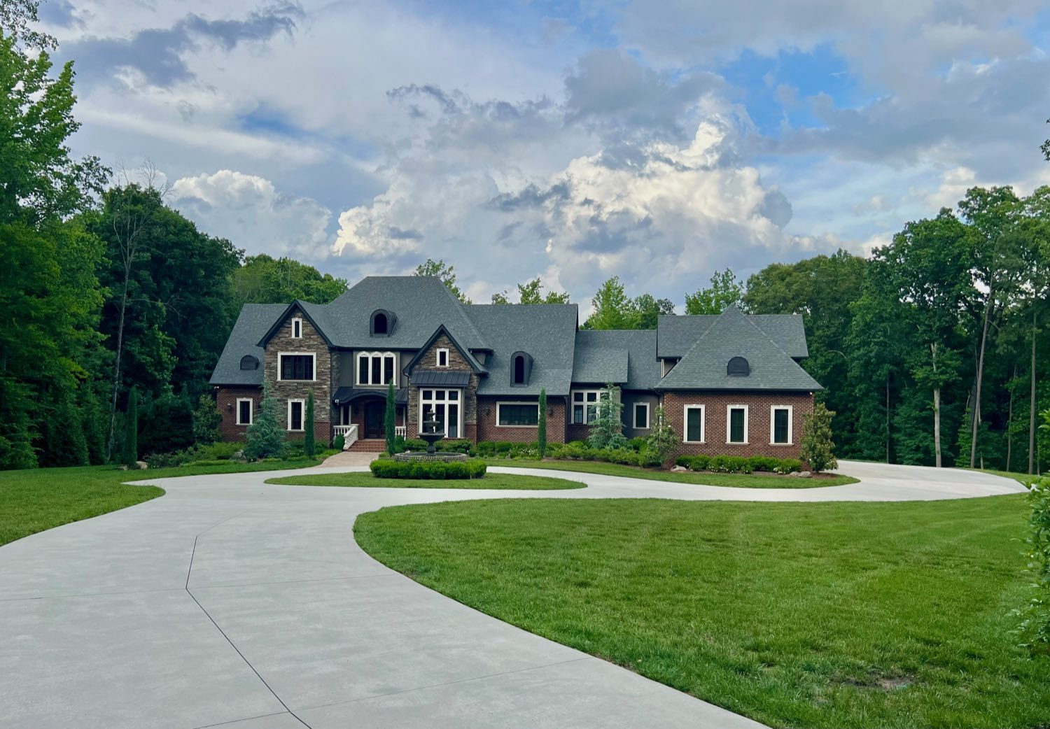 Sprawling brick and stone estate
